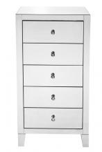  MF6-1051 - 5 Drawer Chest 24 in x 18 in x 45 in.in clear mirror