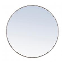  MR4043S - Metal Frame Round Mirror 36 Inch Silver Finish