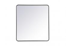  MR803640BK - Soft Corner Metal Rectangular Mirror 36x40 Inch in Black