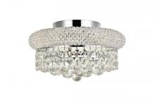  V1800F12C/RC - Primo 4 Light Chrome Flush Mount Clear Royal Cut Crystal