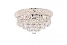  V1800F14C/RC - Primo 6 Light Chrome Flush Mount Clear Royal Cut Crystal