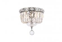  V2528F8C/RC - Tranquil 2 Light Chrome Flush Mount Clear Royal Cut Crystal