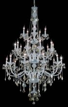  V7825G43C-GT/RC - Verona 25 Light Chrome Chandelier Golden Teak (Smoky) Royal Cut Crystal