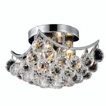  V9800F10C/RC - Corona 4 Light Chrome Flush Mount Clear Royal Cut Crystal