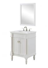  VF13024AW-VW - 24 inch Single Bathroom vanity in Antique White with ivory white engineered marble