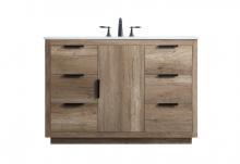  VF19448NT - 48 Inch SIngle Bathroom Vanity In Natural Oak