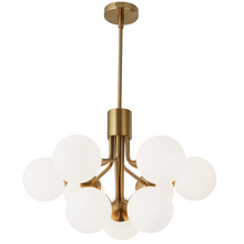  AMA-249C-AGB - 9LT Chandelier, AGB Finish w/ Opal Glass