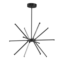  ARY-2032LEDC-MB - 32 Watt LED Chandelier Matte Black w/ White Acrylic Diffuser