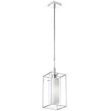  CBE-61P-PC - 1 Light Pendant, Frosted Glass Inside, Rectangular Metal Frame