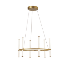  CVT-2436C-AGB - 36W Chandelier, Aged Brass with White Acrylic Diffuser