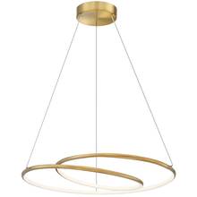  GBL-2438LEDC-AGB - 38W Chandelier, Aged Brass w/ White Silicone Diffuser