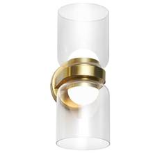  NAD-1020LEDW-AGB - 10W LED Nadine Wall Sconce Aged Brass w/ Clear Glass