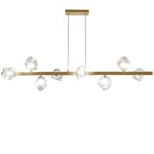  PRN-548HP-AGB - 8 Light Halogen Horizontal Pendant, Aged Brass w/ Clear Glass