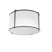  TRA-121FH-BK-WH - 2LT Drum Flush Mount Black White Shade w/790 Diff