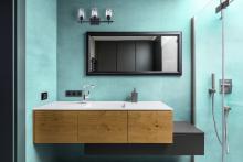  IVL1019A03BK - CAIN, MBK Color, 3 Lt Vanity, Clear Glass, 100W Type A, 25" W x 9.5" H x 7.25" D, Easy C