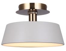  LFM263A13GYG - Jessa 12.75 in. 1 Light Integrated LED Matte Gray and Gold Transitional Flush Mount