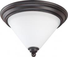  60/1704 - 1-Light Small Dome Flush Mount Lighting Fixture in Mission Dust Bronze Finish and White Satin Glass