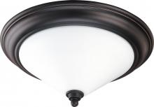  60/1706 - 2-Light Large Dome Flush Mount Lighting Fixture in Mission Dust Bronze Finish and White Satin Glass