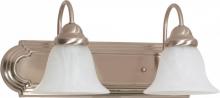  60/3208 - 2-Light Vanity Light Fixture in Brushed Nickel Finish with Alabaster Glass and (2) 13W GU24 Lamps