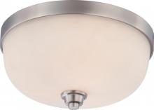  60/4193 - Helium - 3 Light Flush Dome with Satin White Glass - Brushed Nickel Finish