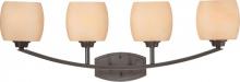  60/4204 - 4-Light Vanity Light Fixture in Vintage Bronze Finish with Cream Beige Glass