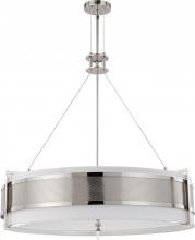  60/4444 - Diesel - 6 Light Round Pendant w/ Slate Gray Fabric Shade