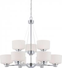  60/4589 - Soho - 9 Light Chandelier w/ Satin White Glass