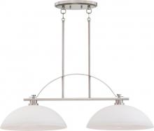  60/5018 - 2-Light Island Pendant Light in Brushed Nickel Finish with Frosted Glass