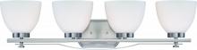  60/5019 - 4-Light Wall Mounted Vanity Light in Brushed Nickel Finish with Frosted Glass