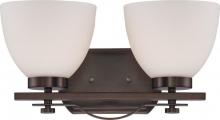  60/5112 - 2-Light Wall Mounted Vanity Light in Hazel Bronze Finish with Frosted Glass