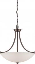  60/5116 - 3-Light Pendant Light Fixture in Hazel Bronze Finish with Frosted Glass