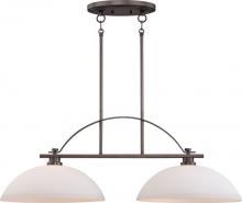  60/5118 - 2-Light Island Pendant Light in Hazel Bronze Finish with Frosted Glass