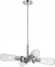  60/5264 - Beaker - 4 Light Hanging Fixture with Clear Glass -Brushed Nickel Finish