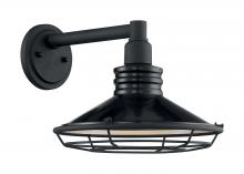  60/7032 - Blue Harbor - 1 Light Sconce with- Black and Silver & Black Accents Finish