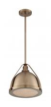  60/7202 - Barbett - 1 Light Pendant with Fresnel Glass - Burnished Brass Finish