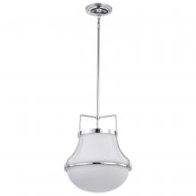  60/7873 - Valdora 1 Light Pendant; 14 Inches; Polished Nickel; White Opal Glass