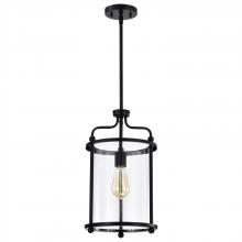  60/7945 - Yorktown 1 Light Pendant; Matte Black Finish; Clear Glass