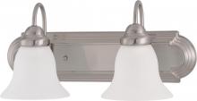  62/1124 - 2 Light - Ballerina LED 18" Vanity Wall Fixture - Brushed Nickel Finish - Frosted Glass - Lamps