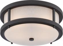  62/653 - Willis - LED Flush with Antique White Glass - Textured Black Finish