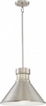  62/852 - Doral - Large LED Pendant - Brushed Nickel Finish with White Accents