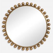  09695 - Cyra Gold Round Mirror