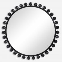  09694 - Cyra Black Round Mirror