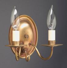  129-AB-LT2 - Wall Sconce 2 J-Arm Antique Brass 2 Candelabra Sockets