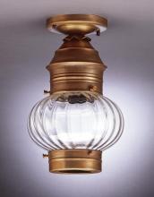  2034-AC-MED-CSG - Onion Flush No Cage Antique Copper Medium Base Socket Clear Seedy Glass