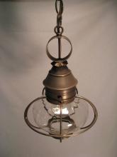  2522-AC-MED-OPT - Caged Onion Hanging Antique Copper Medium Base Socket Optic Glass