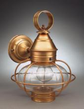 Northeast Lantern 2525-AB-MED-CSG-NS - Caged Onion Wall Antique Brass Medium Base Socket Clear Seedy Glass No Scroll