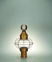  2533-AB-MED-OPT - Caged Onion Post Antique Brass Medium Base Socket Optic Glass