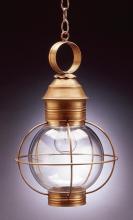  2832-AC-MED-OPT - Caged Round Hanging Antique Copper Medium Base Socket Optic Glass