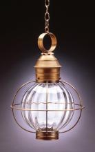  2842-AC-MED-OPT - Caged Round Hanging Antique Copper Medium Base Socket Optic Glass