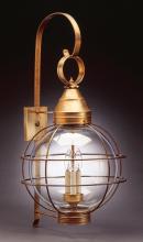  2861-AB-LT3-OPT - Caged Round Wall Antique Brass 3 Candelabra Sockets Optic Glass